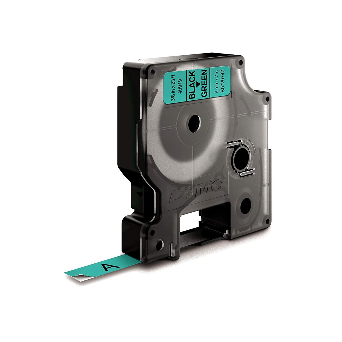 Tape Black On Green 9mmx7m Type D1
