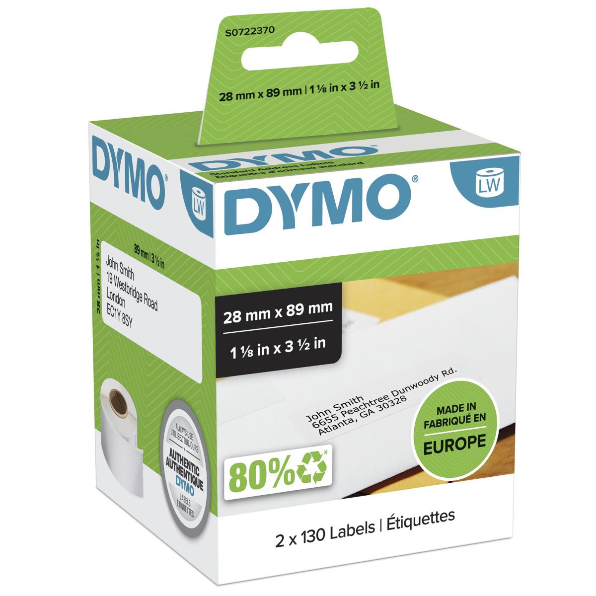 Labels Address 28x89mm White 2roll
