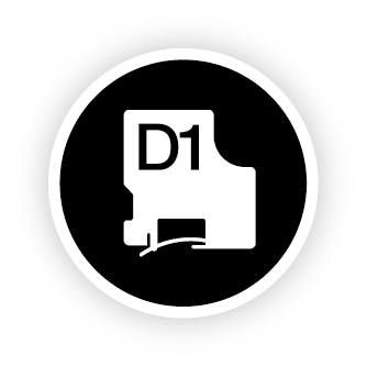 Tape Label Black On White 24mmx7m Type D1
