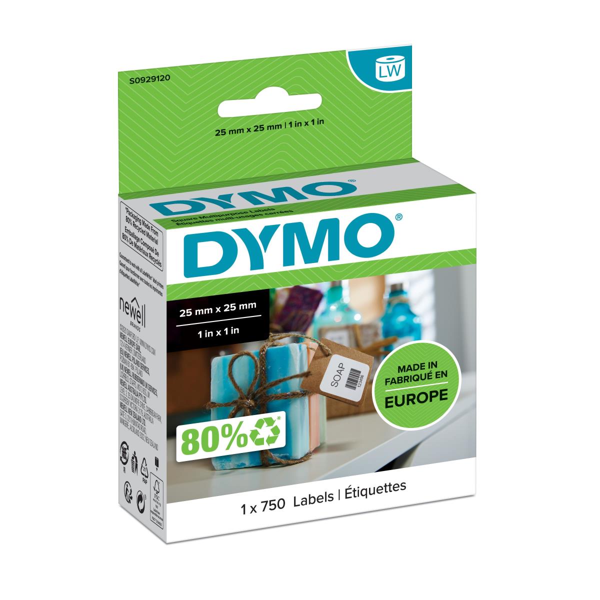 Square Multipurpose Labels 25x25mm 750 (s0929120)