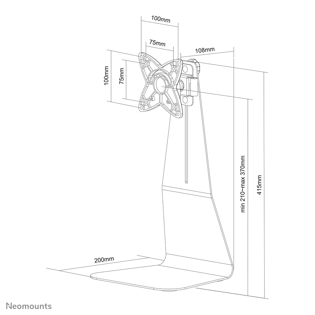 LCD Monitor Arm (fpma-d800) Desk Stand Mount 210-370mm Hight Silver