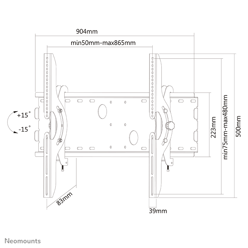 Plasma Tv Wall Mount Bracket Plasma-w200 Adjustable 20 Degrees Grey
