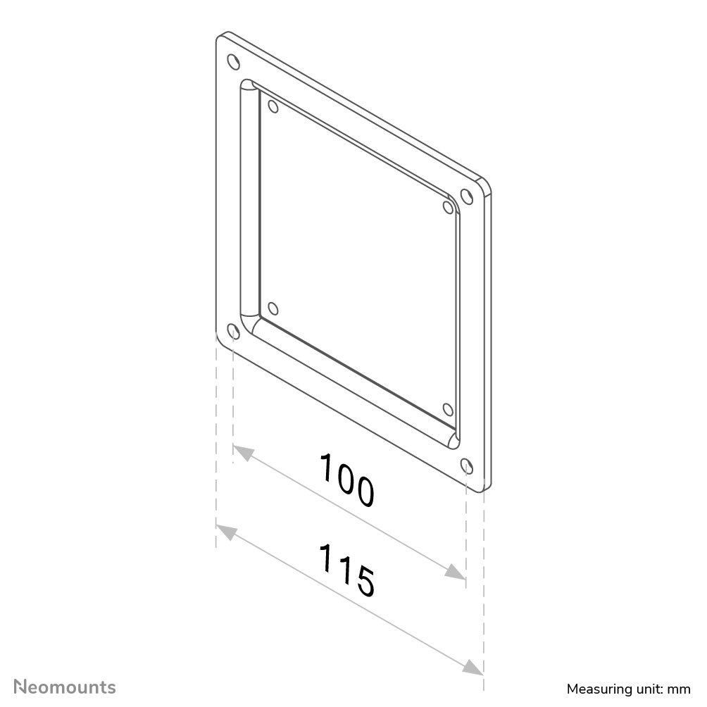 Vesa Plate 100 X 100 Mm Black
