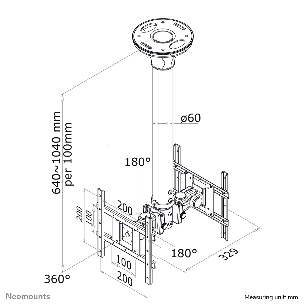 LCD Monitor/tv Ceiling Mount (fpma-c200d)