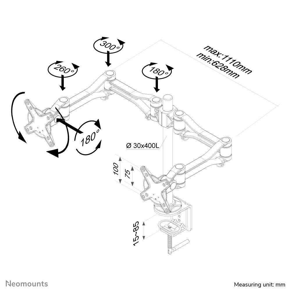 Lcd/TFT Desk Mount 2 Screens