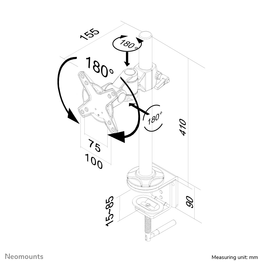 LCD Monitor Arm Desk Mount For One Screens (fpma-d1010)