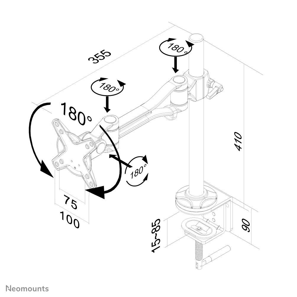 LCD Monitor Arm Desk Mount For One Screens (fpma-d1020)