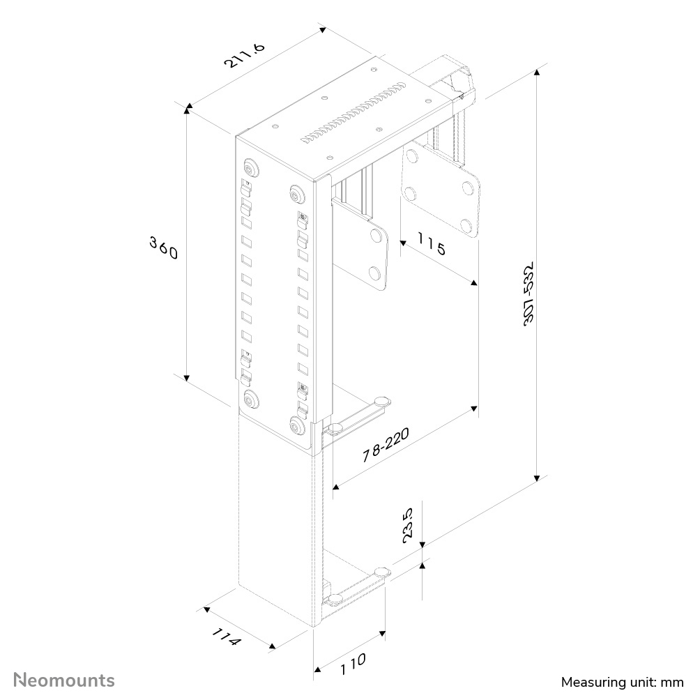 Pc Holder Black (cpu-d100black)
