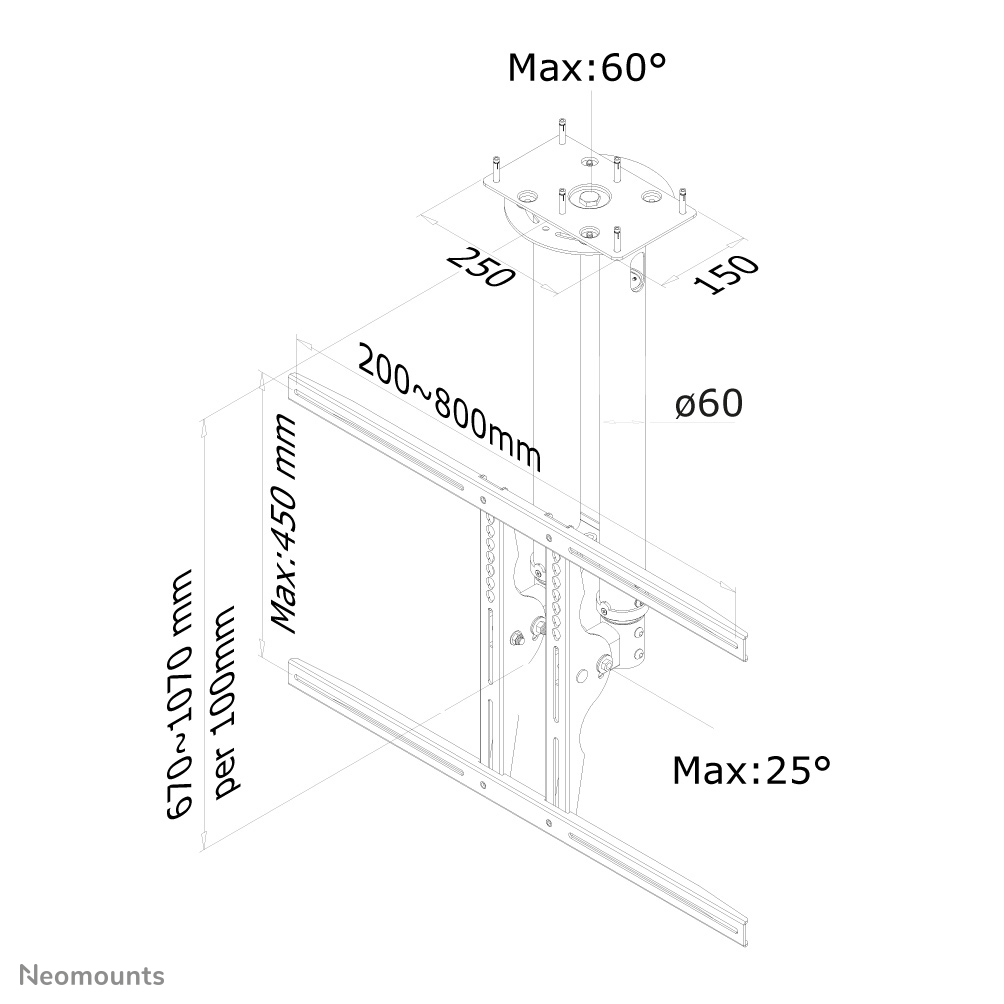 LCD / Plasma / LED Ceiling Mount (plasma-c100black)