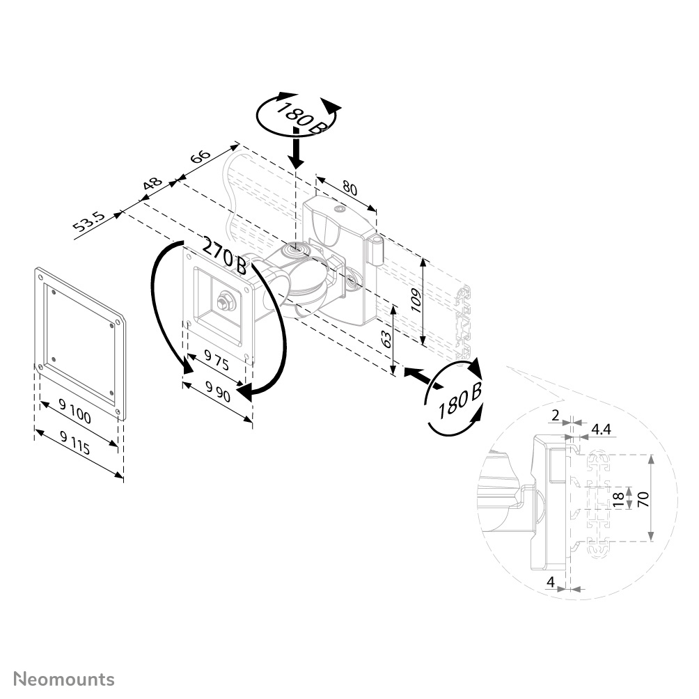 LCD Toolbar Wall Mount 10-26in 12kg