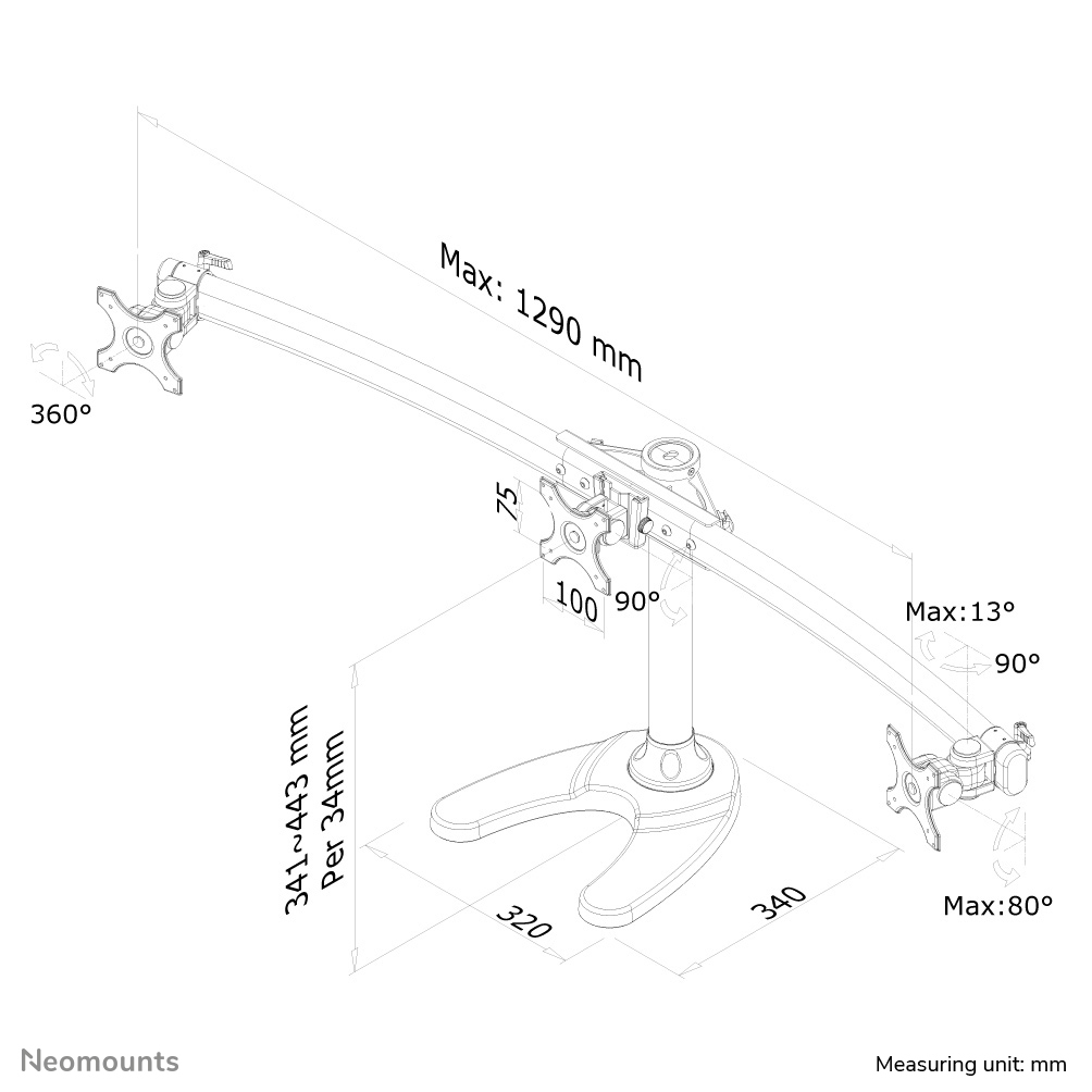 Flatscreen Desk Mount Stand / Foot (fpma-d700dd3)