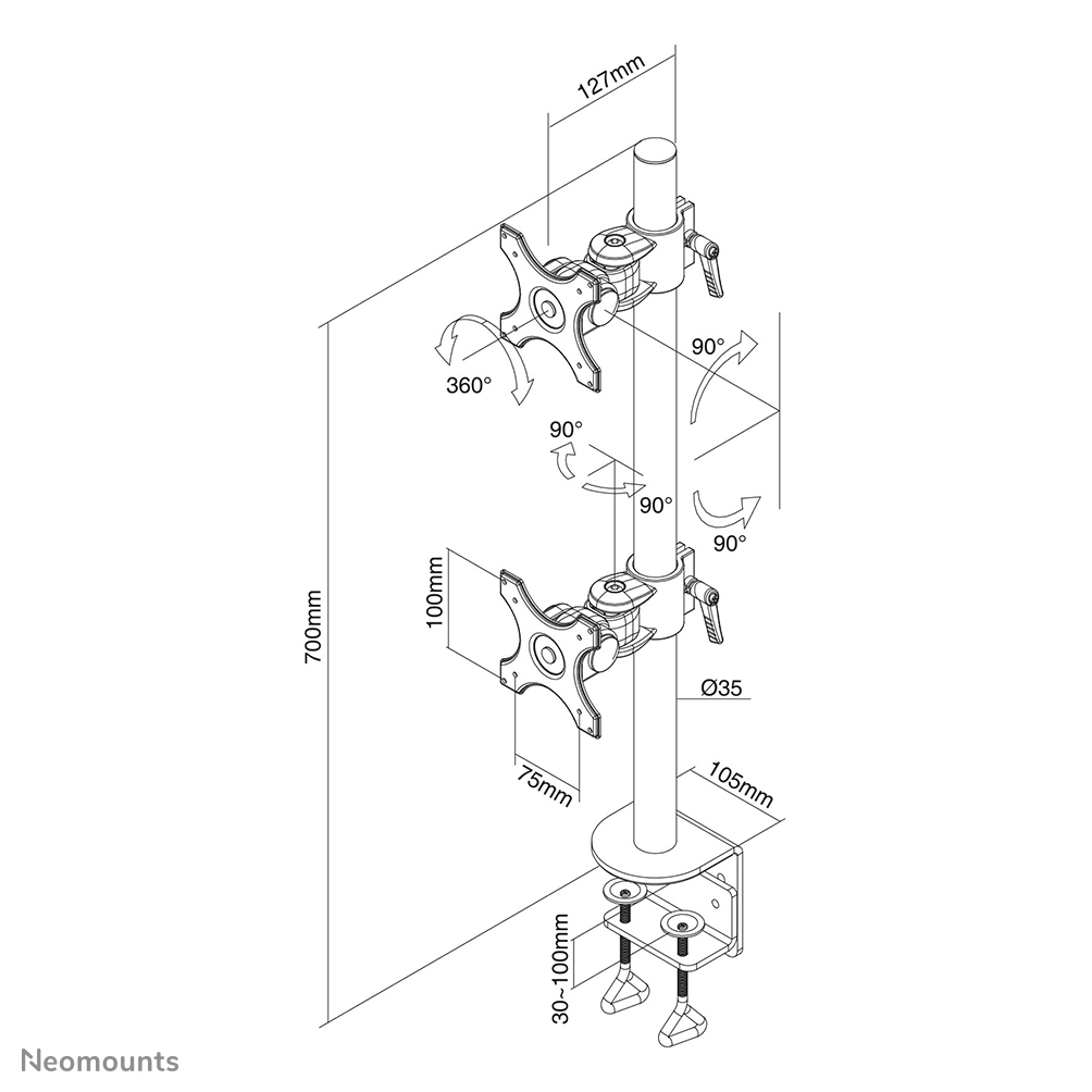 Lcd/led/TFT Desk Mount Black (fpma-d700dv)