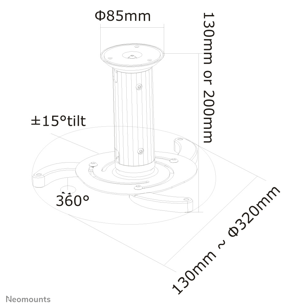 Projector Ceiling Mount 8-15 Cm
