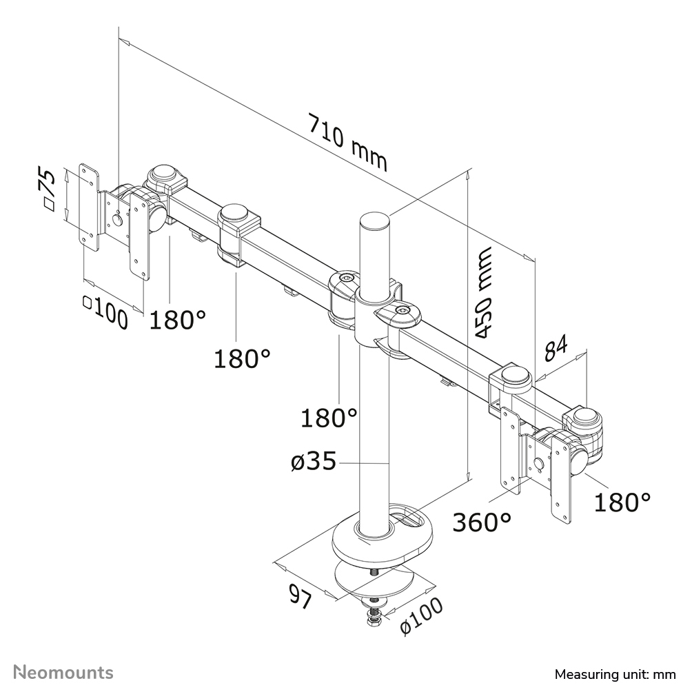 Flatscreen Office Support (fpma-d960dg)