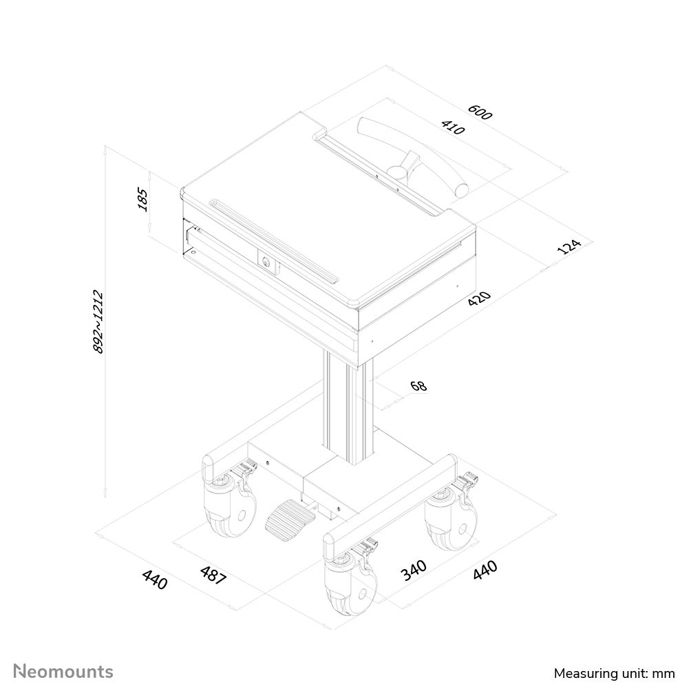 Mobile Laptop Cart 10-22in (med-m100)