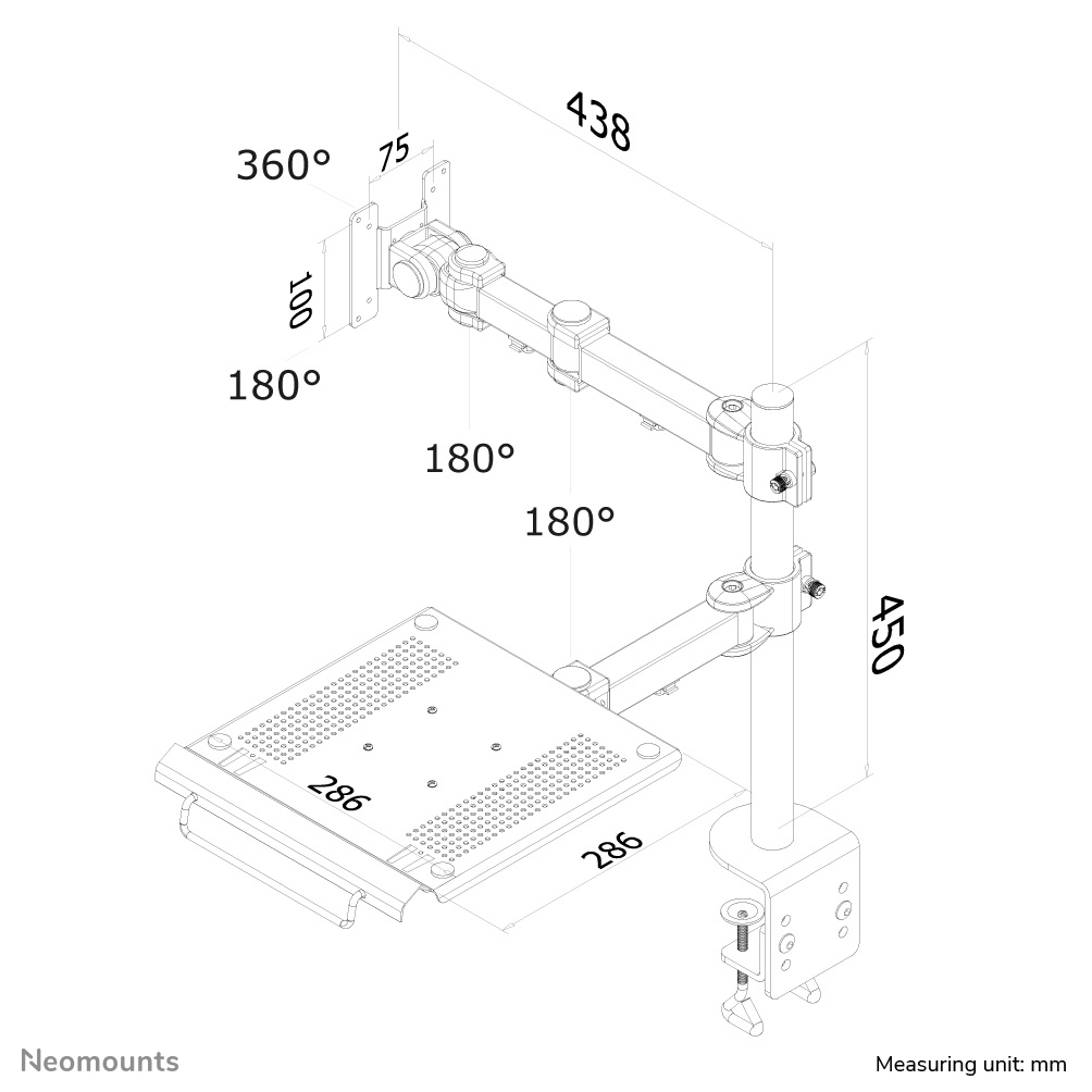 Flat Screen And Notebook Desk Mount