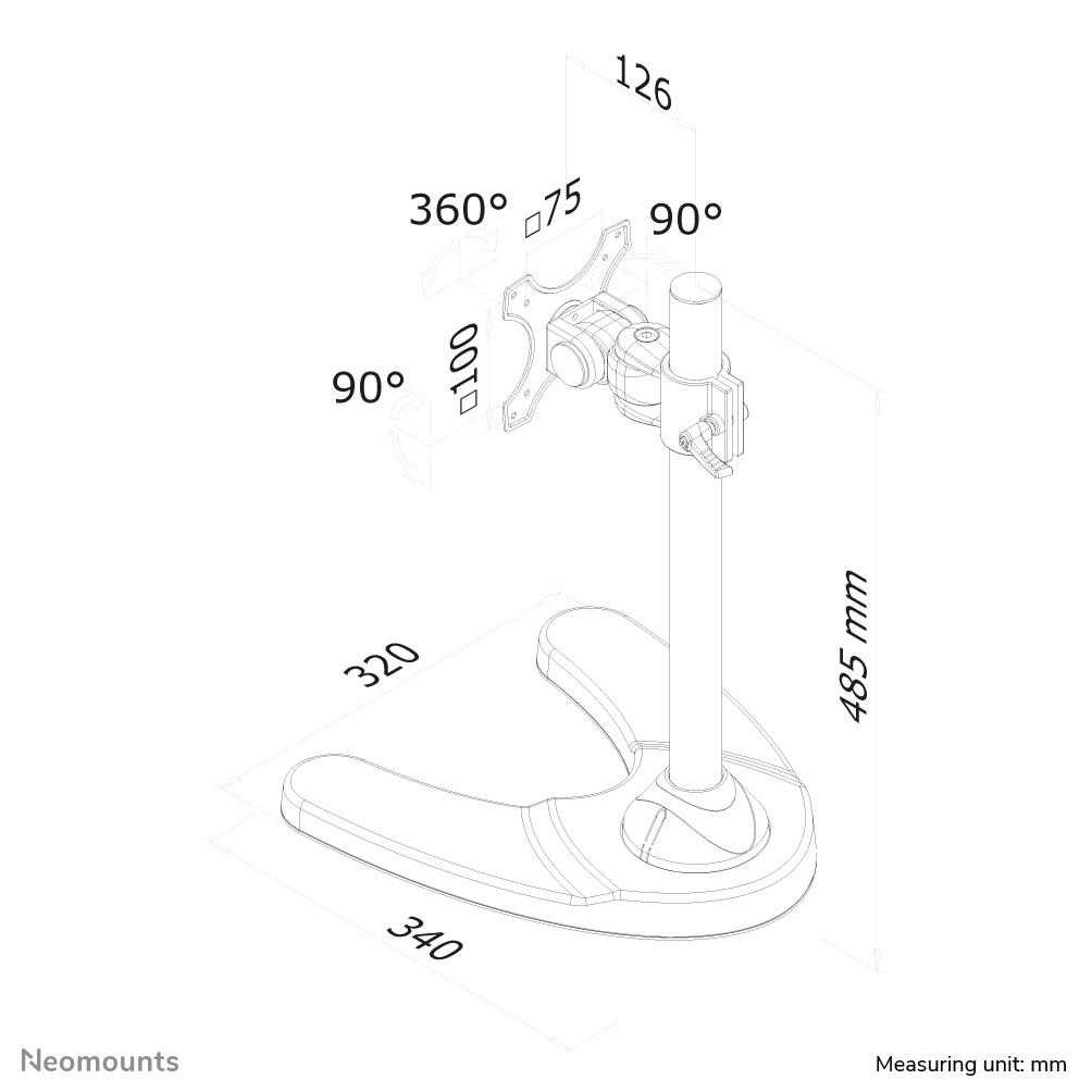 Flatscreen Desk Mount (stand/foot)black