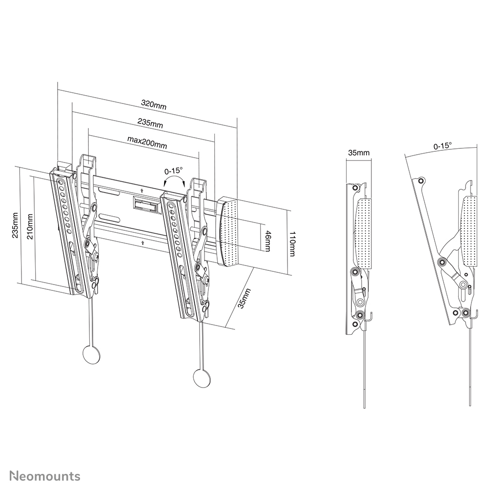 Monitor Mount - Wall - 1 Monitor - Tilt - 10 To 40in - Black