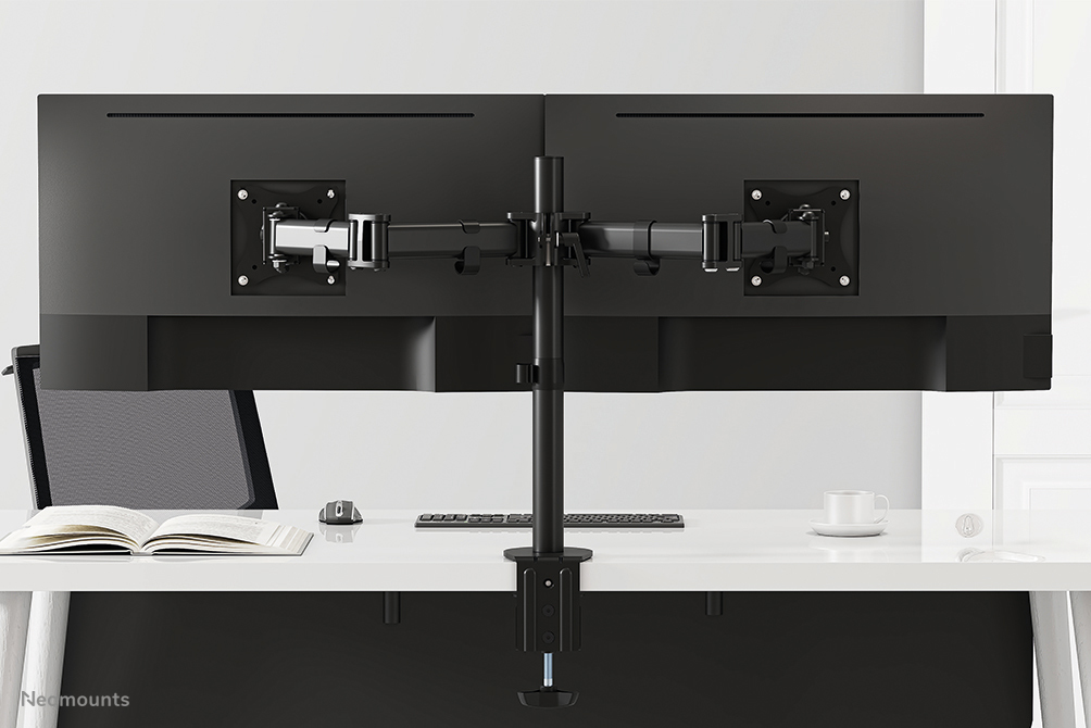 Monitor Mount - Wall - 2 Monitor - Tilt/swivel/rotate - Up To 27in - Black
