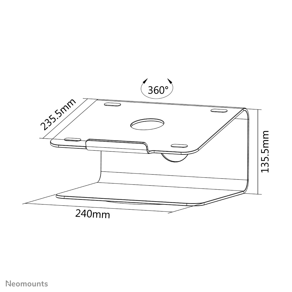 Laptop Desk Stand (ergonomic 360 Degrees Rotatable) Silver 5kg