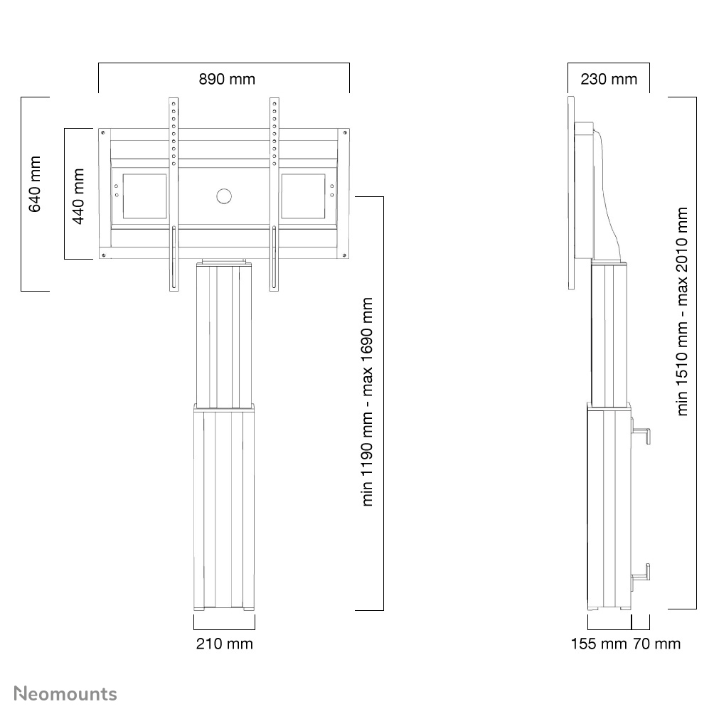 Motorized Wall Mount 42 - 100in Silver