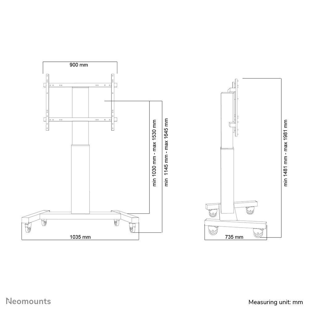 Motorised Mobile Floor Stand Silver