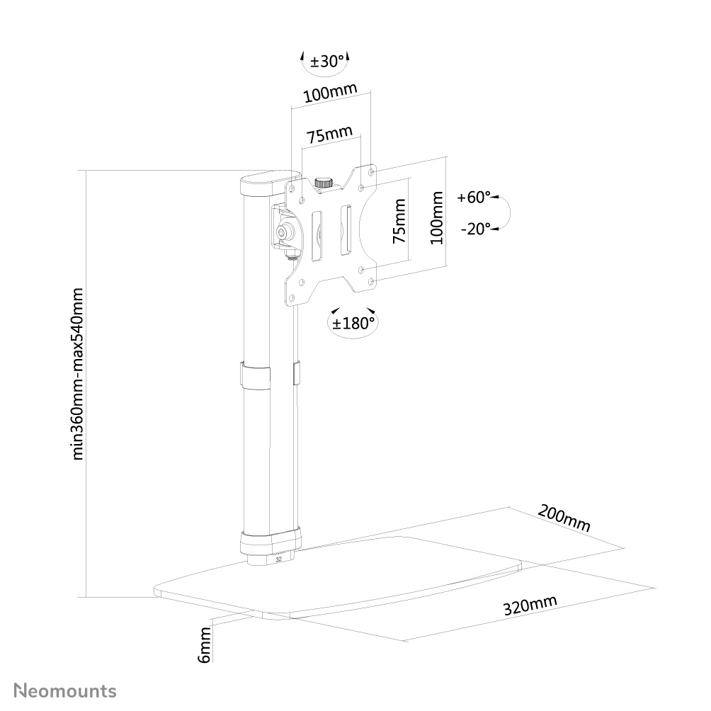 Flatscreen Desk Mount (stand) Black