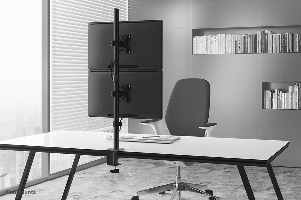 Full Motion Dual desk monitor arm (clamp & grommet) for two 10-32
