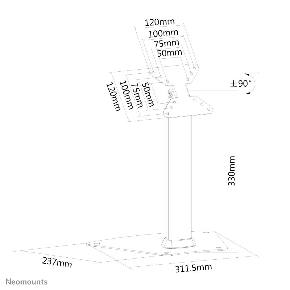 Flat Screen Desk Mount Stand Silver