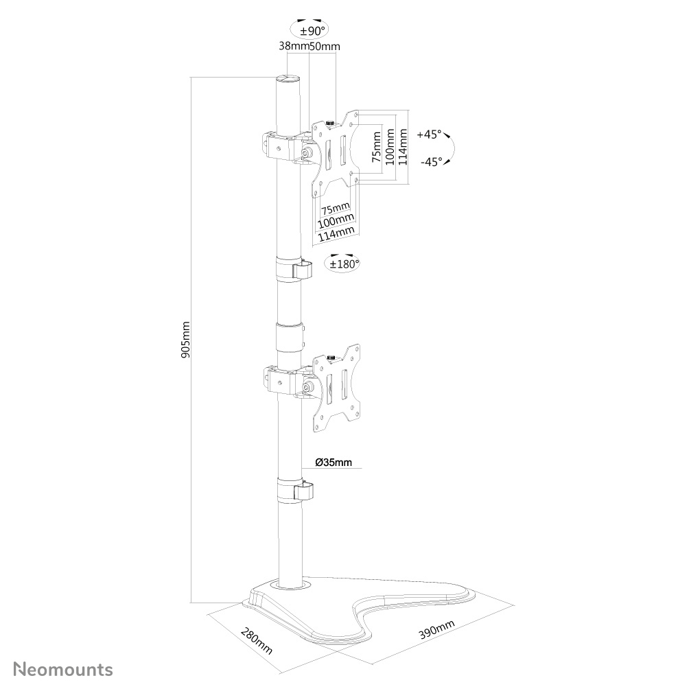 Flat Screen Desk Mount Stand Black