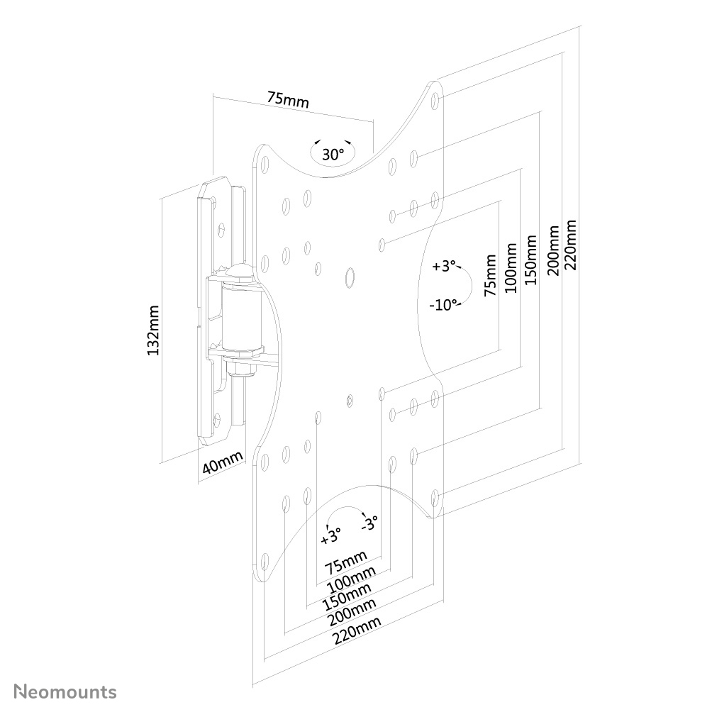 LCD Tv/monitor Wall Mount Black