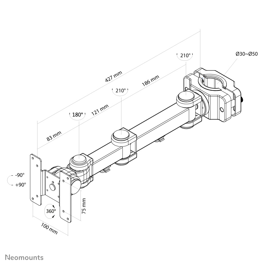 Flat Screen Pole Mount Black