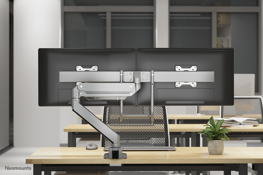 Monitor Mount - Desk - 2 Monitor - Full Motion - 10 To 32in - Silver