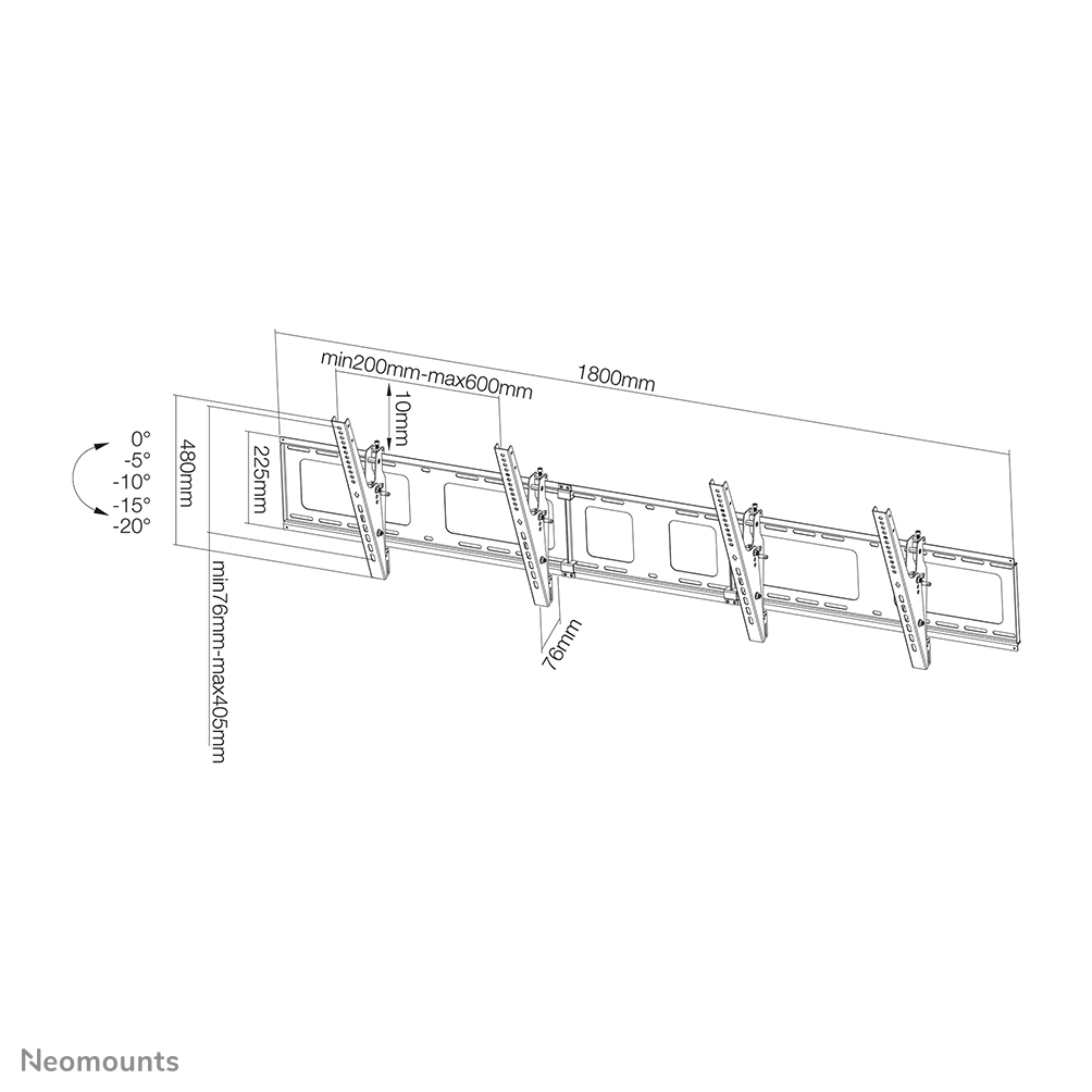 Flat Screen Wall Mount For Menu Board - 2 Screens - Landscape