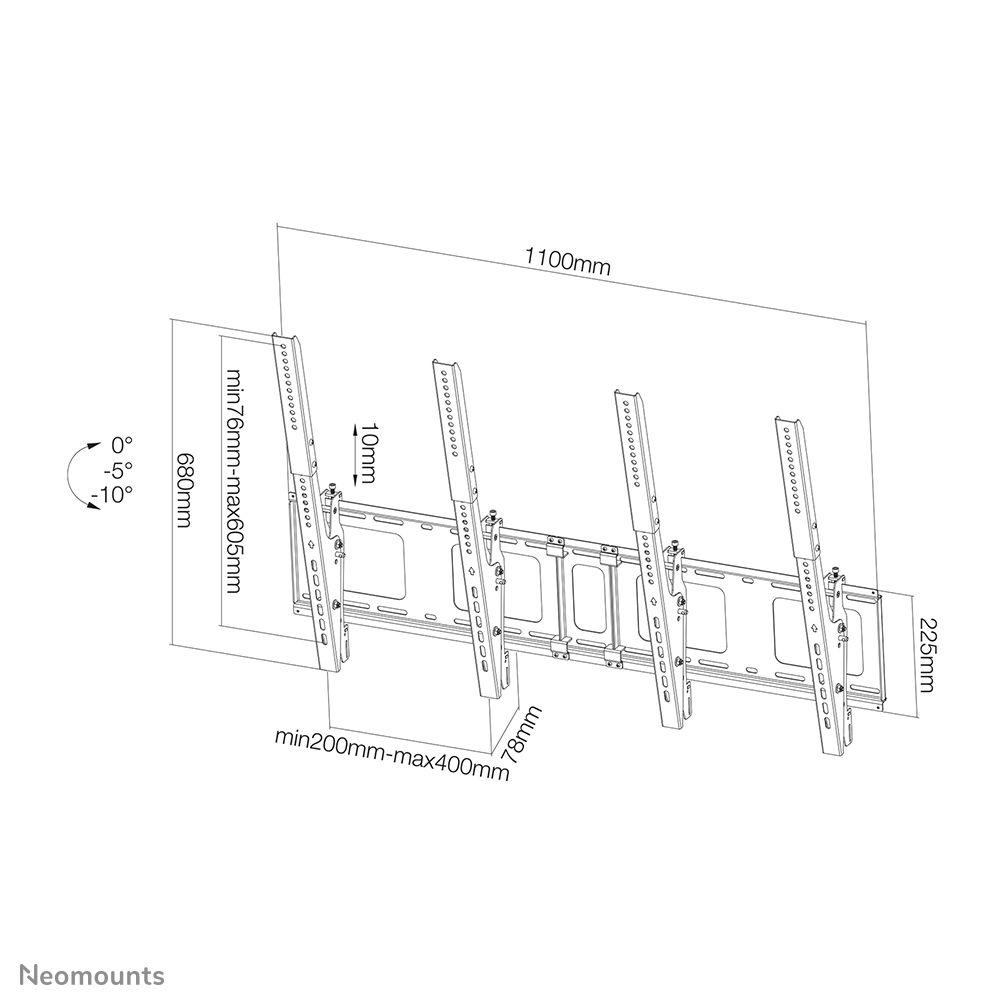 Flat Screen Wall Mount For Menu Board - 2 Screens - Portrait