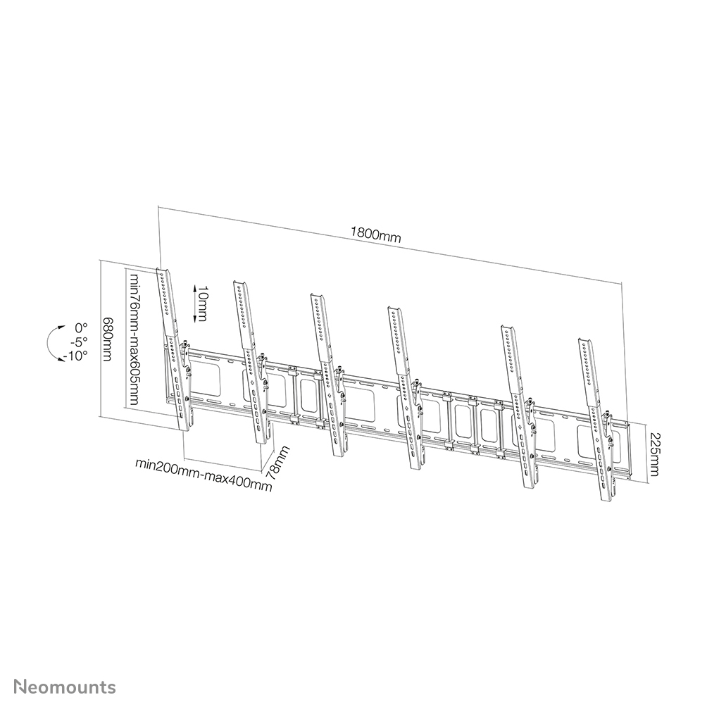 Flat Screen Wall Mount For Menu Board - 3 Screens - Portrait