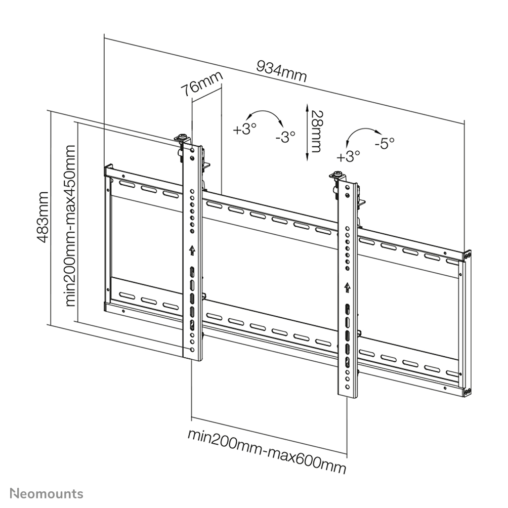 Flat Screen Wall Mount For Video Walls (stretchable)