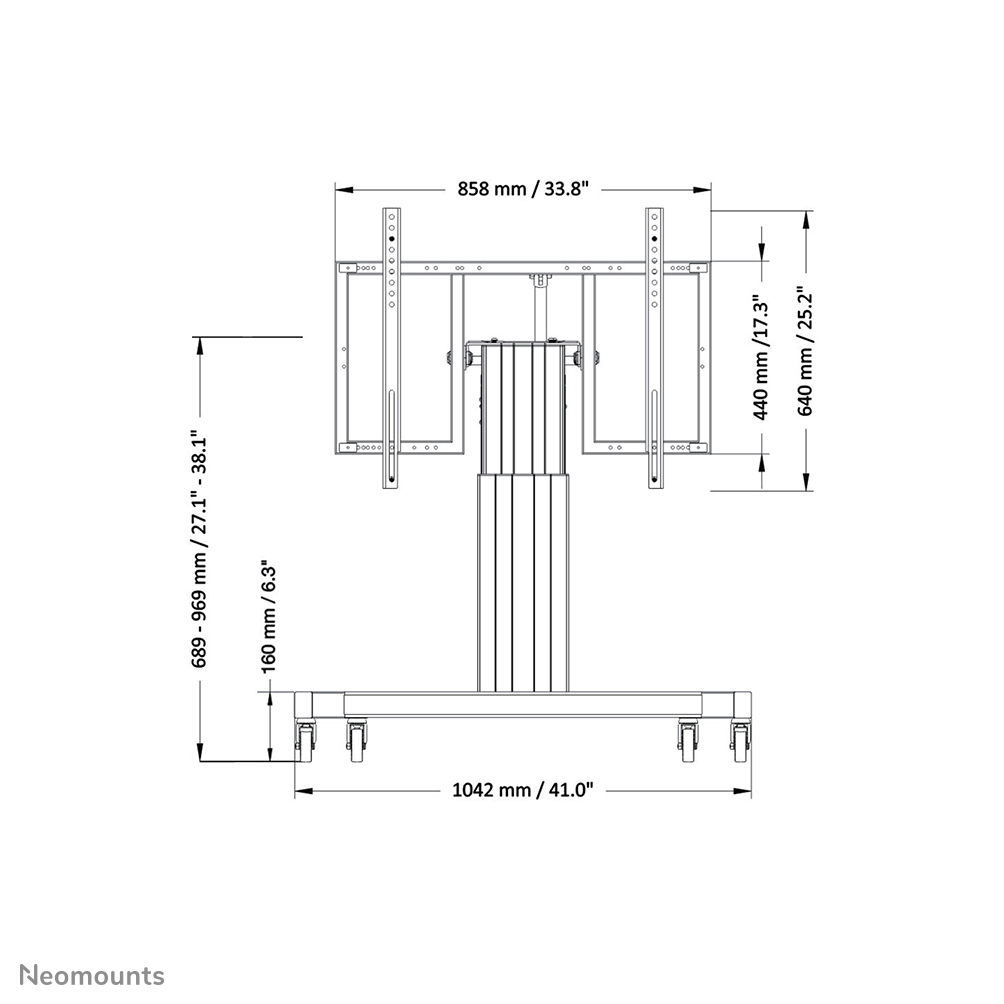 Motorised Mobile Floor Stand (90 deg tilt) -Silver (PLASMA-M2550TSILVER)