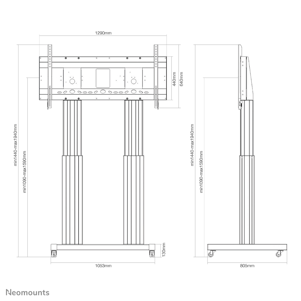 Motorised Mobile Floor Stand Silver (plasma-m2600silver)