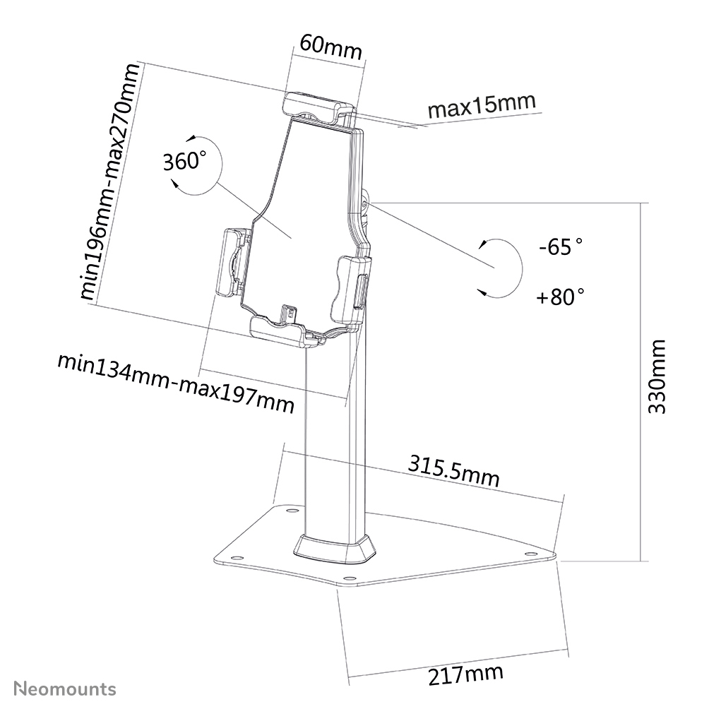 Tablet Stand For Most 7.9in-10.5in iPad Tablets D150silver