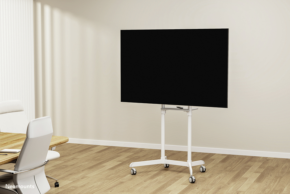Mobile Flat Screen Floor Stand For 37-70in Screen - White