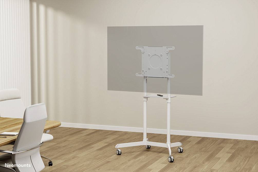 Mobile Flat Screen Floor Stand For 37-70in Screen - White