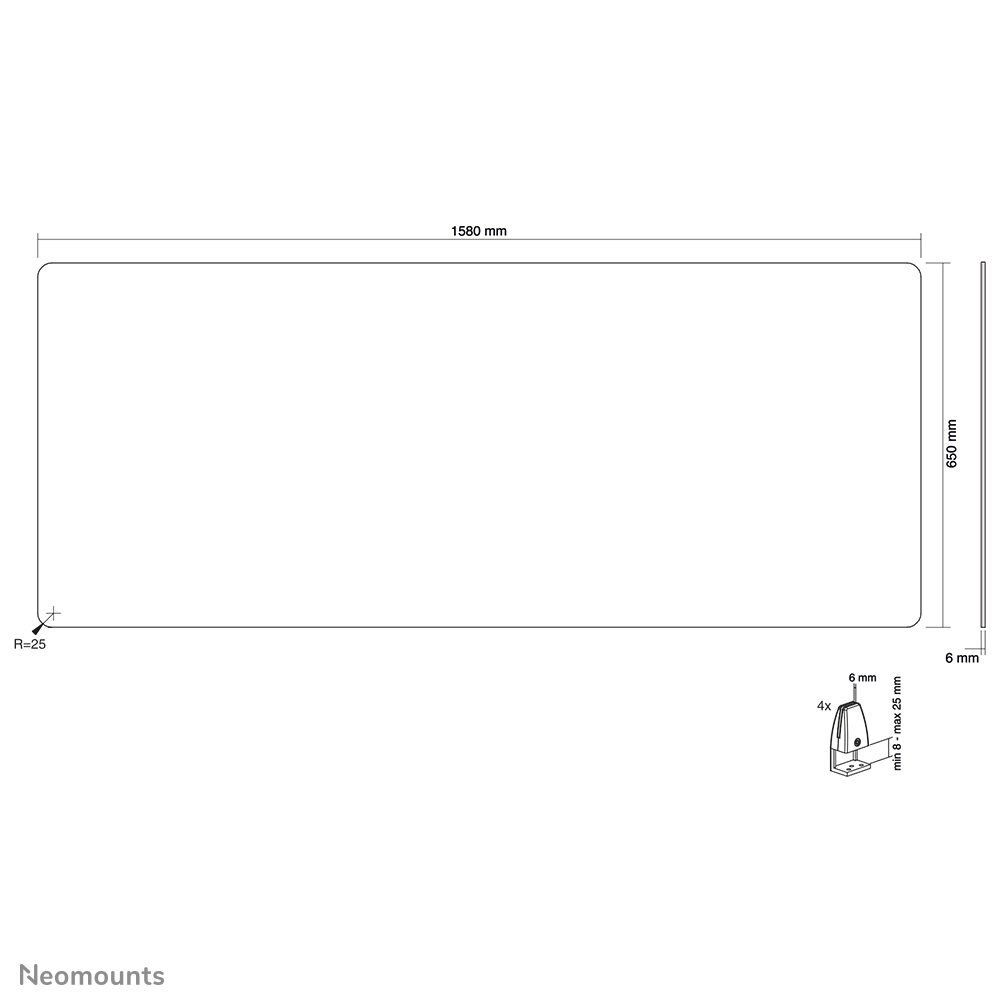 Transparent Protection Screen 160cm Wide