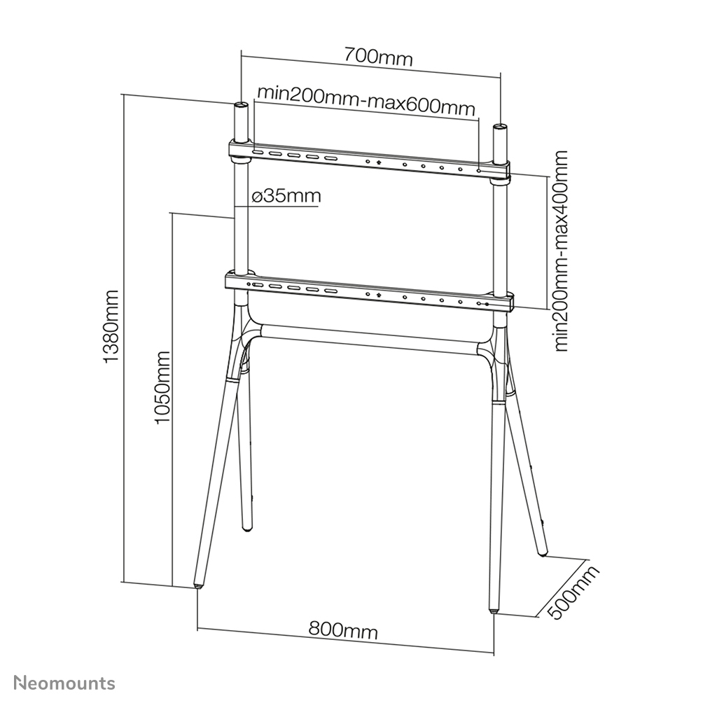 Flat Screen Floor Stand 70in White