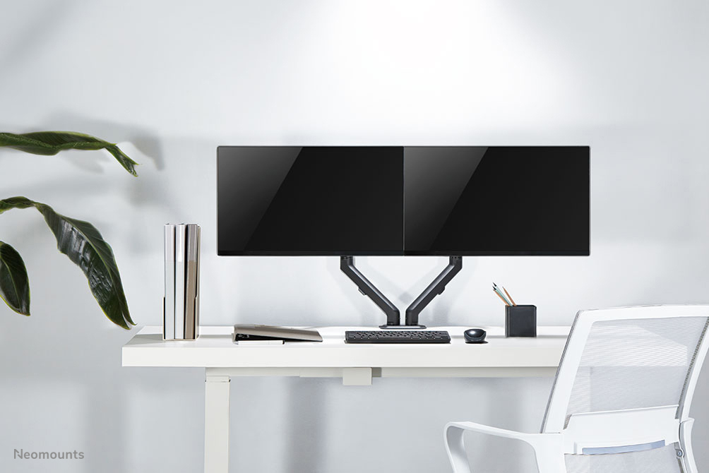 Desk Mount Stand/Grommet Dual Monitors 17-27in - Black