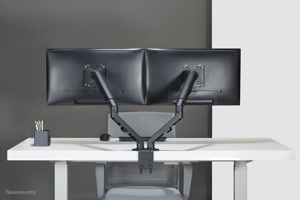 Desk Mount Stand/Grommet Dual Monitors 17-27in - Black