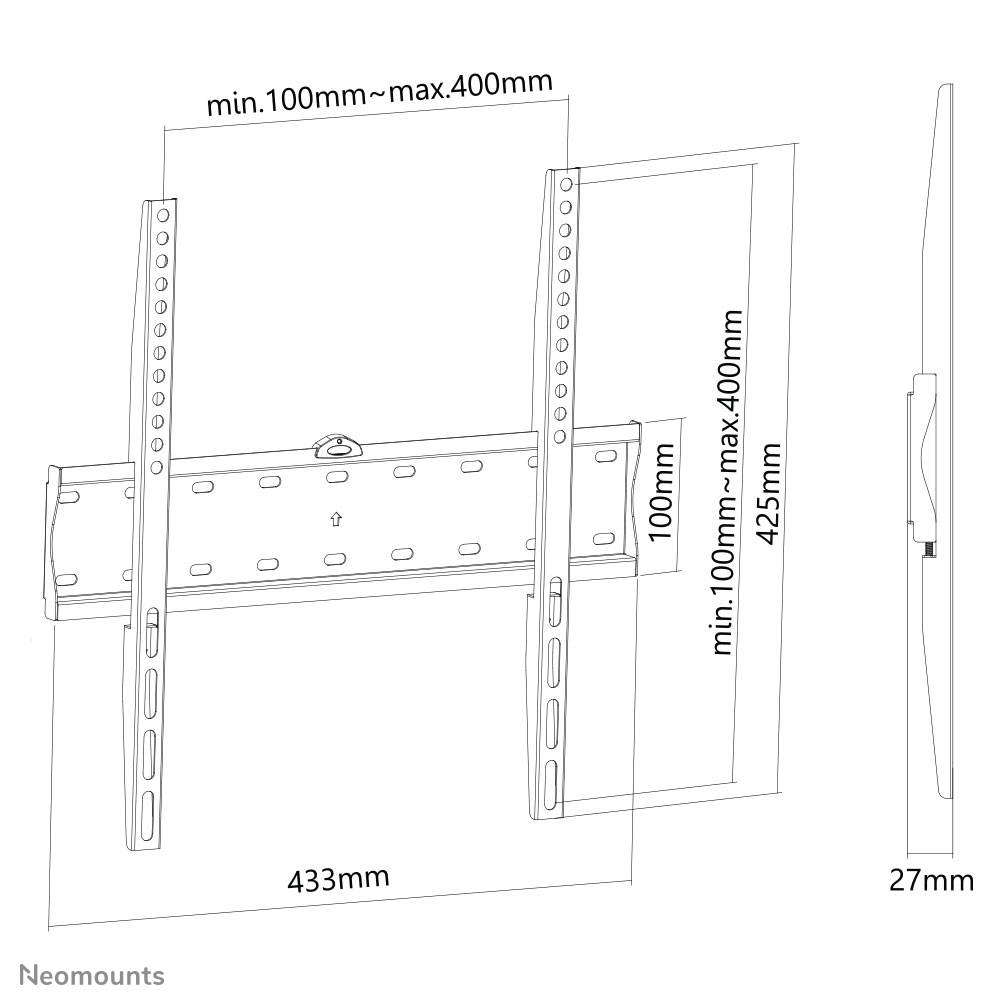 Flat Screen Wall Mount Fixed 32-55in Black
