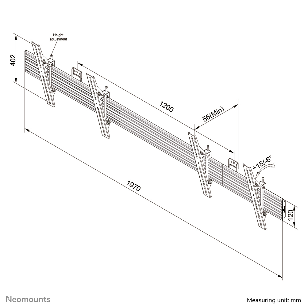 Menuboard Wall Mount For Two 32in-55in/65in Screens - Black
