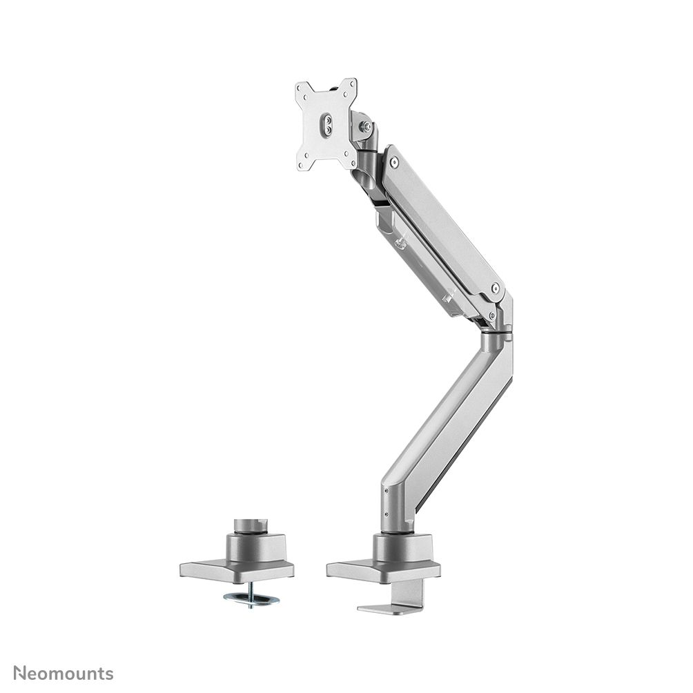 Full Motion Desk Mount For 10-49in Curved Monitor Screens Height Adjustable Gas Spring - Silver
