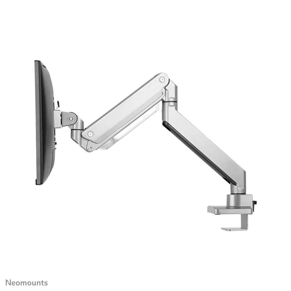 Full Motion Desk Mount For 10-49in Curved Monitor Screens Height Adjustable Gas Spring - Silver